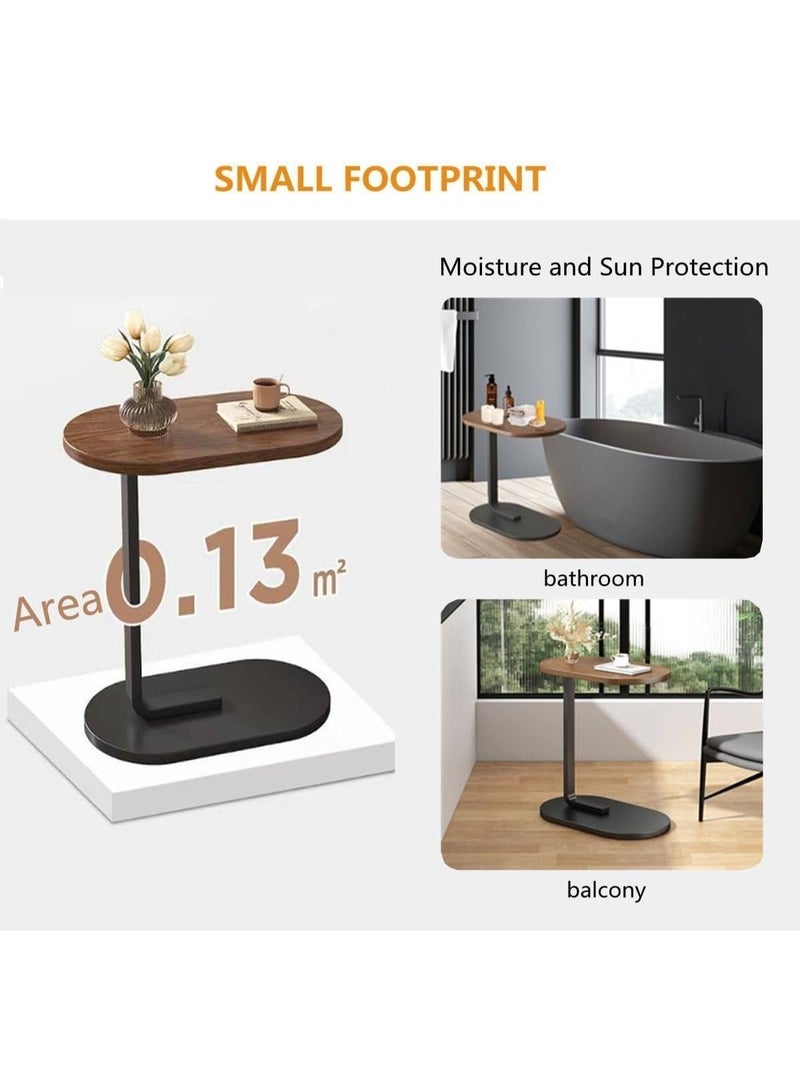 Modern Side Coffee Table Compact Living Room Accent Furniture Wooden Top Metal Stand Sofa Bedside Snack Laptop Holder Minimal Design Space Saving Home Decor Use - Image 4